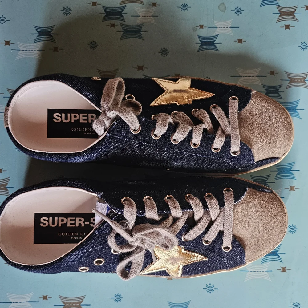 Golden Goose Navy and Gold Sneakers E - Picture 2 of 15
